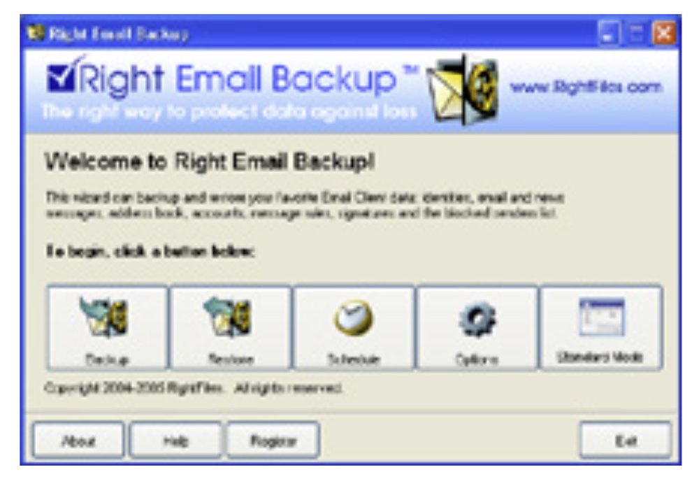 Right Email Backup Screenshot 1