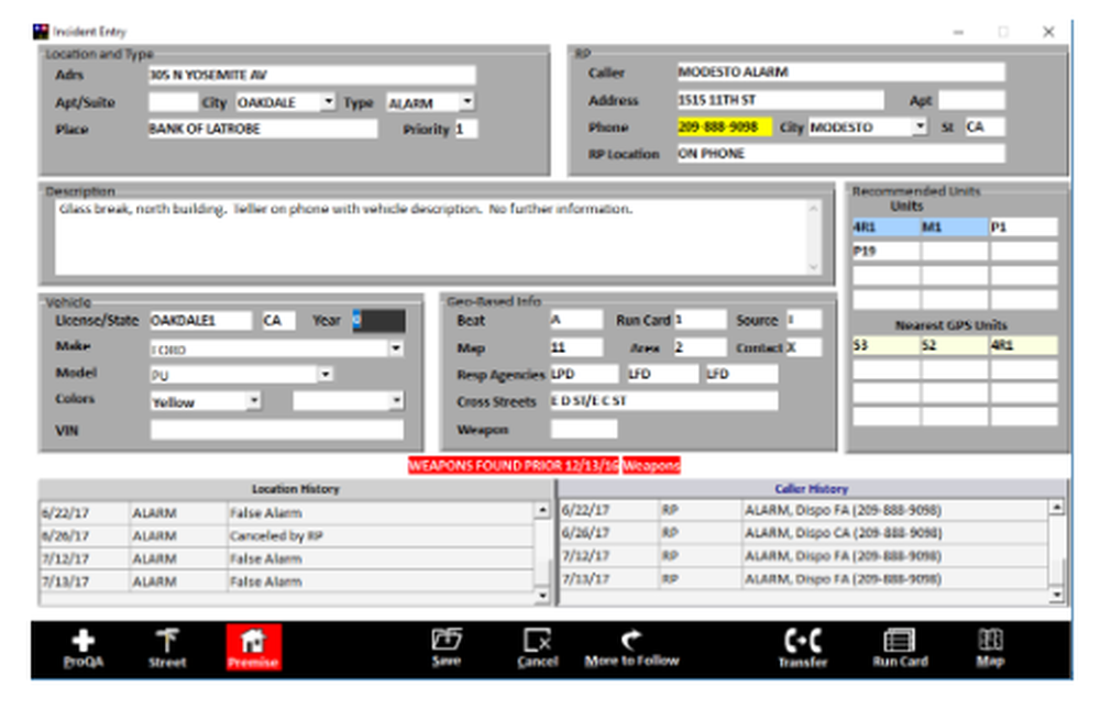 RIMS Computer Aided Dispatch Screenshot 1