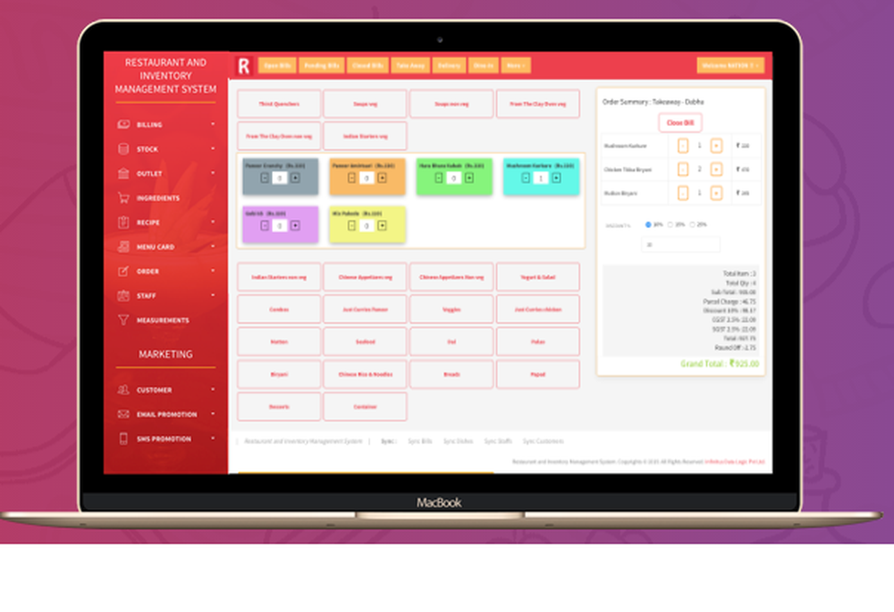 RIMS (Restaurant Inventory Management System) Screenshot 1