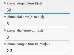 Parameter settings.