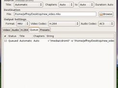 HandBrakeGTK 1.0.1 - Queue Tab