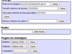 Settings screenshot of Alpha version.