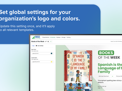 Set global settings for your organization's logo and colors. Update this setting once, and it'll apply to all relevant templates.