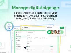 Efficiently manage a single display or thousands across multiple locations with enterprise-grade reliability and automatic notifications if a display goes offline. Maintain security and consistency with SOC 2 Type 2 attested software, single sign-on (SSO), and clear account hierarchies.