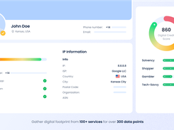 Gather digital footprint from 140+ services for over 400 data points.