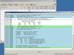 An interactive reorg job window shown over the main window