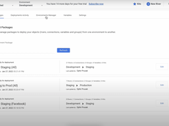 Deployment packages are used to copy Rivers and their settings from one environment to another.