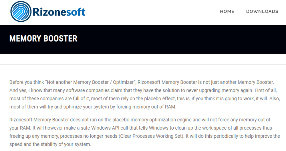 Rizonesoft Memory Booster Screenshot 1