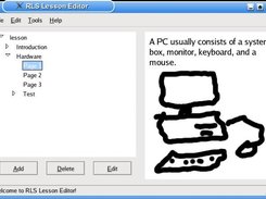 The lesson editor (environment: Linux with KDE)