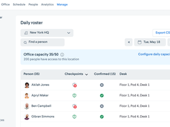 Know who is coming in, confirmation and checkpoint status to monitor office usage 