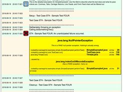 Output from Coarse Grinds HTML Logging System showing a formatted Java exception.