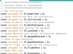 Arduino IDE with code section of state machine