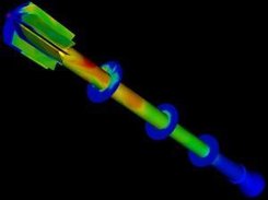 RSRM temperature transients shortly after ignition. This Rocstar simulation was run on 1500 cores at Lawrence Livermore National Lab.