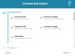 Actions to transform document