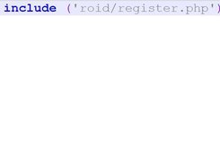 RoidPHP complete Register page.