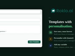 Roklo.ai — Reusable Message Templates with Dynamic Variables