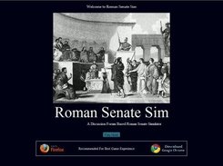 The welcome screen for Roman Senate Simulator