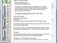 Roman Numeral Converter About Menu:Licensing