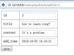 generated manage view for editing