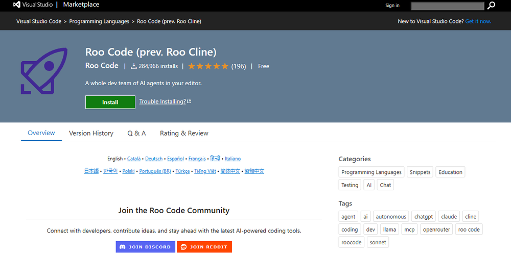 Roo Code Screenshot 1
