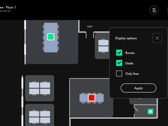 Check the availability status of meeting rooms in your office from a map view.