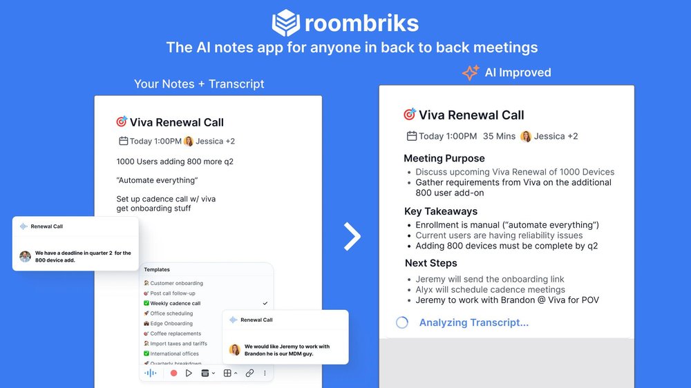 The AI notes app for anyone in back to back meetings