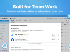 Boost team collaboration and simplify operations with Roxy's Workspace, your all-in one solution for managing multiple accounts and projects. Share workspaces across teams with role-based permissions, transparent activity logs, and strict data isolation. Keep every account consistent while protecting sensitive data in collaborative projects.