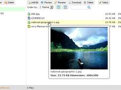 List view with image preview
