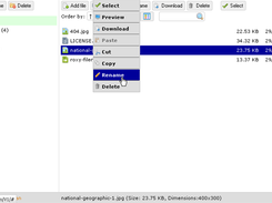 List view and context menu