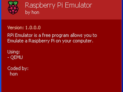 RPi Emulator About Window