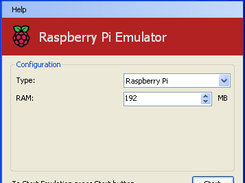 RPi Emulator Main Window on Windows XP