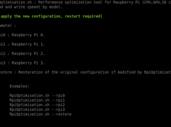 RpiOptimisation Screenshot 1
