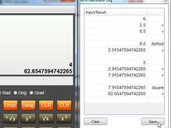 Calculation log window