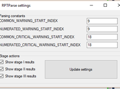 Settings window