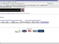 A list of projects generated from the database
