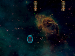 Ship under enemy fire.