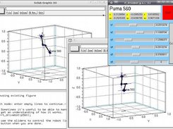 Animation demo: multiple views of PUMA 560 robot arm