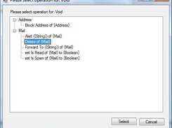 Operation selection for rule action
