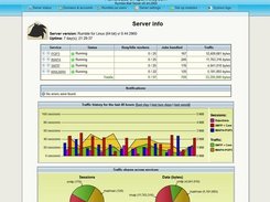 Front page of the web interface with stats on v/0.44.2960