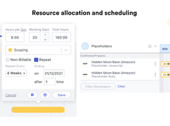 Drag-and-drop allocations and time off. Use placeholders when you don't yet know who to assign the work to.