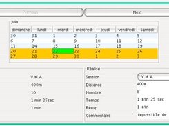 A training session sample (planified / realized)