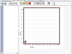 Main programming window - robot world and editor