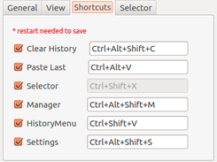 shortcut settings