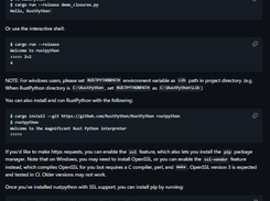 RustPython Screenshot 1