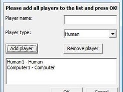 New game dialog to enter players