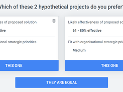 Elicit expert opinion and stakeholder preferences with trade-offs