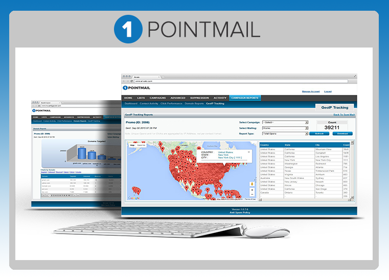 1Point Mail - GeoIP & Detailed Reporting