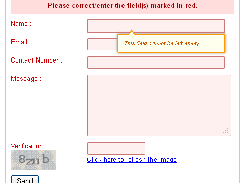 SimpleContactForm validation message