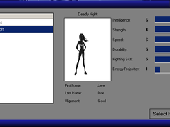 opponent selection screen for Battle Analysis