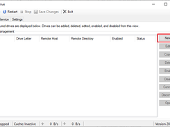 From the "Drives" tab of the main window, click "New" to open the Edit Drive dialog.